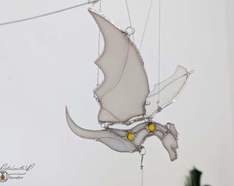Patrón de dragón en vidriera 3D: alas articuladas, fantasía DIY (descarga digital PDF/SVG)