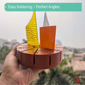 3D Stained Glass Soldering Jig: 6-Angle PLA Base (30–180)
