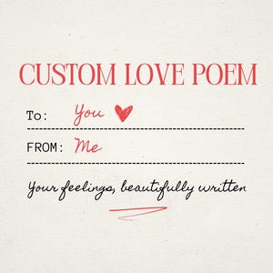 Poema de amor personalizado: regalo romántico personalizado para tu pareja o amor platónico