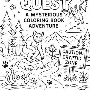 Cryptid Coloring Pages - USA&#39;s myths/folklore