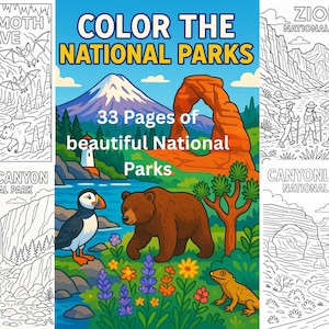 National Park Coloring Book, color pages