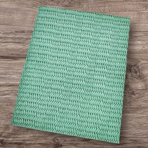 Mint Green Braided Genuine Leather Sheets| Fishtail Embossed Leather| Leather for Earring Crafts Hobbies| Weave Leather