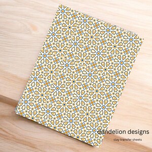 Moroccan floral Transfer Paper, Flower pattern, Summer pattern, Water Soluble, Art Supplies