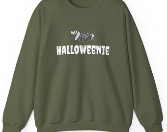 Halloween Weenie Dog Sweatshirt, Dachshund Crewneck, Spooky Dog Lover Gift, Halloween Costume Shirt, Fall Sweatshirt, Fun October Gift