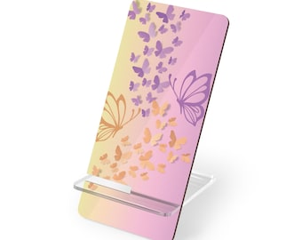 Butterfly Mobile Stand, Phone Holder Desk Decor, Cute Purple Butterfly Phone Stand, Portable Smartphone Mount, Gift for Her, Tech Accessory