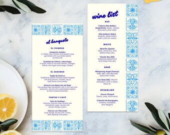 Menu's voor eten en drinken bruiloft, handgetekend ontwerp met citroenen (digitale canva download)