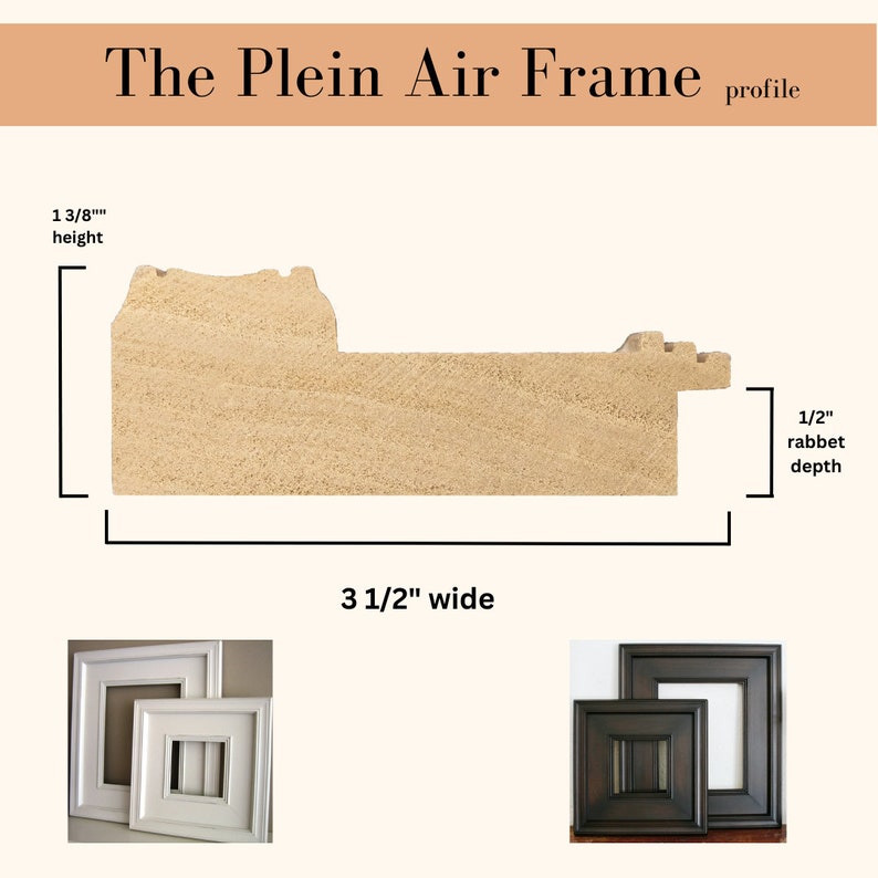 16x24 thru 24x36 / Plein Air Style / Knotty Alder / Large Picture Frame / Stain image 8