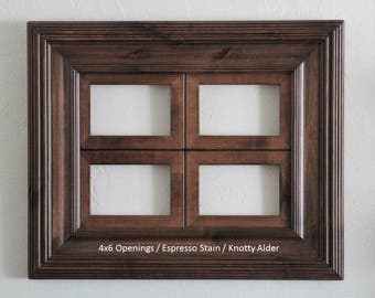 4x4 - 8x8 / Whistler Style / Several Sizes and Colors / 4 Opening Window Collage Frame