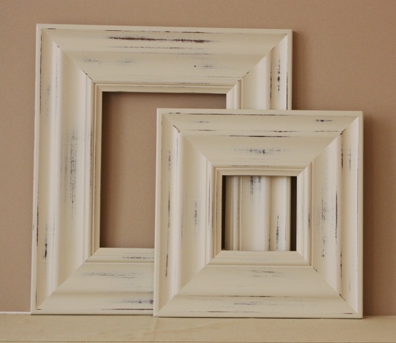 Sizes 4x4 to 8x8 Wood Picture Frame / Vintage White or Blue / Etsy