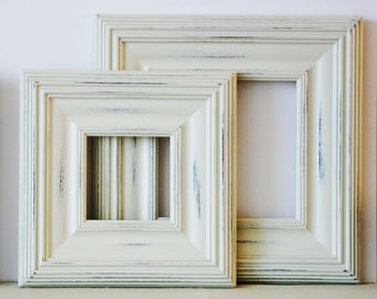 4x4 - 16x20 / Whistler Style / Picture Frame / Vintage White, Blue or Tuscan Black