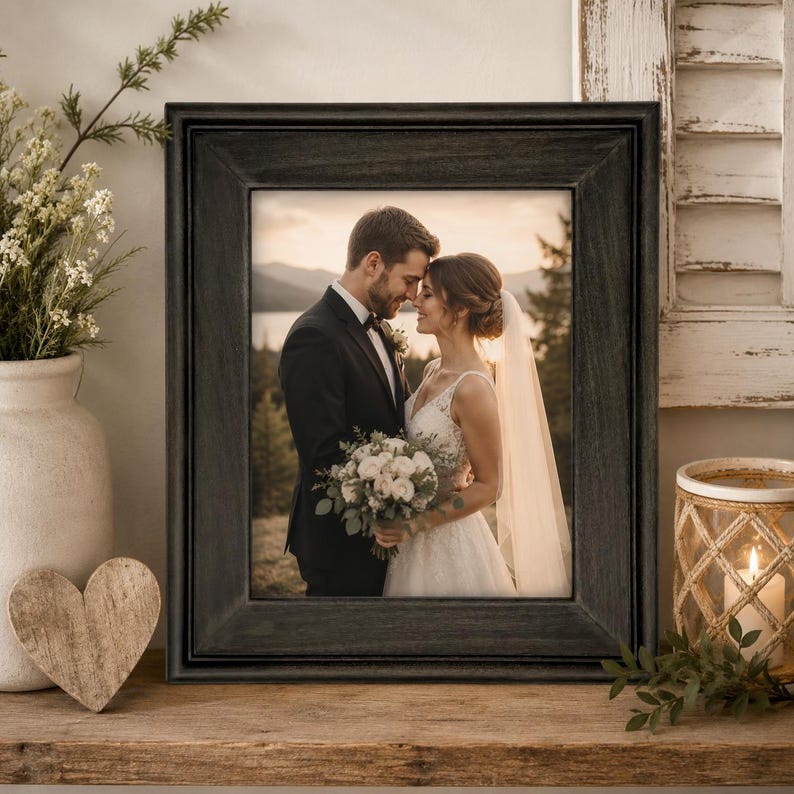 4x4 thru 16x20 / Grotta Style / Poplar Wood / Picture Frame / Stain bild 4