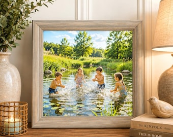 4x4 thru 9x12 / Bookshelf Picture Frame / Solid Wood / Paint or Stain