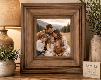 4x4 thru 16x20 / Whistler Style / Knotty Alder Wood / Picture Frame / Stain