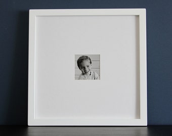 16x16 frame / Gallery Style / Picture Frame with Mat / Choose Your Mat Opening Size / Black, White, Gray, Brown