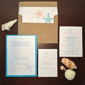 Starfish Wedding Invitation Suite: Tropical Beach Destination