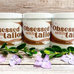 Vanilla Whipped Beef Tallow Face Balm Skin Cream, Natural,Non-Toxic Tallow Moisturizer,Body Butter,Lotion,Beauty Gift for her,All Skin Types