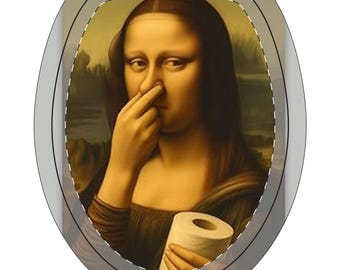 Mona Lisa WC Sitzbezug Set Lustig – Toilettenmatte & Deckelbezug, Witzige Badezimmer Deko, Humor WC Set, Geschenk Einweihung