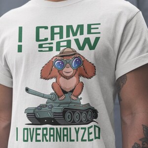Funny Overanalyzed Ape T-Shirt: Cartoon Monkey Humor Apparel