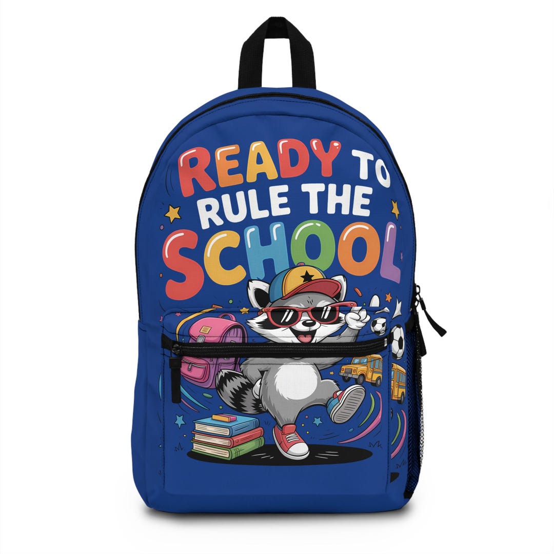 School Backpack Raccoon Cool School Backpack for Kids, Ready to Rule the School Bag, Fun ...