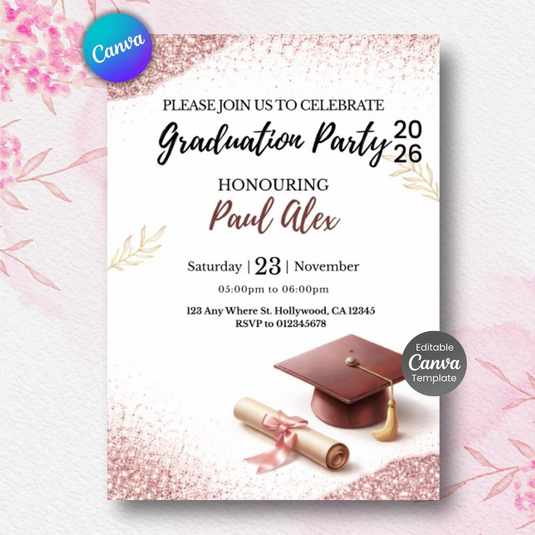 Elegant Graduation Party Invitation Template (digital Download) - Etsy