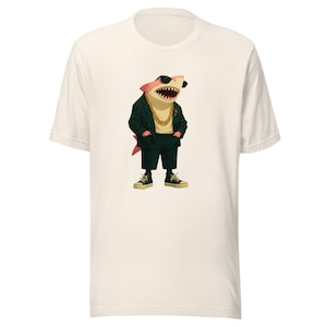 Cool Shark Boss T-shirt, Funny Animal Graphic Tee, Ironic Gangster Shark Shirt, Gift for Gen Z