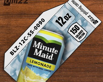 Etiqueta para máquina expendedora Minute Maid Lemonade de 12 oz, Dixie-Narco SA43 – 3.25" x 1.37"