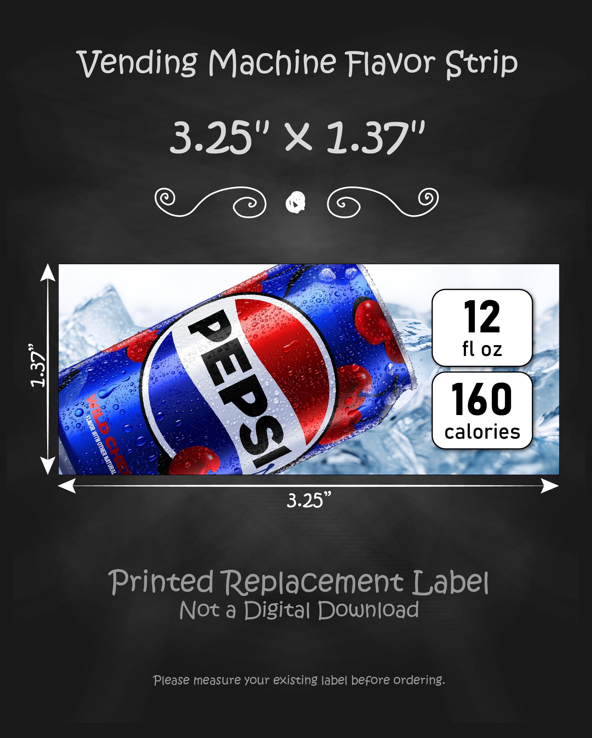 Pepsi Wild Cherry 12oz, Dixie-narco SA43 Vending Label Insert