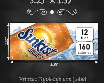 Sunkist Store Display Paper Sign / サンキスト Sunkist Orange 12oz, Dixie-narco SA43 Vending Label Insert – 3.25
