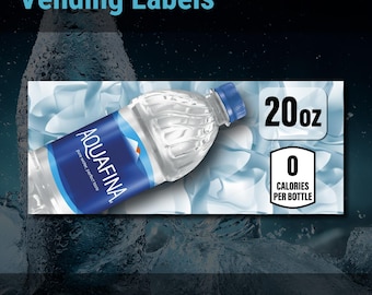 Aquafina etikettinsats för vattenautomater – 8,25 x 3,3 cm