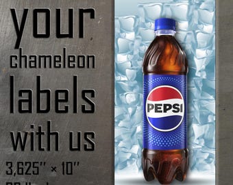 Retro Pepsi 16.9 oz Label – 3.625" x 10" Chameleon Vending Replacement – Glossy Print