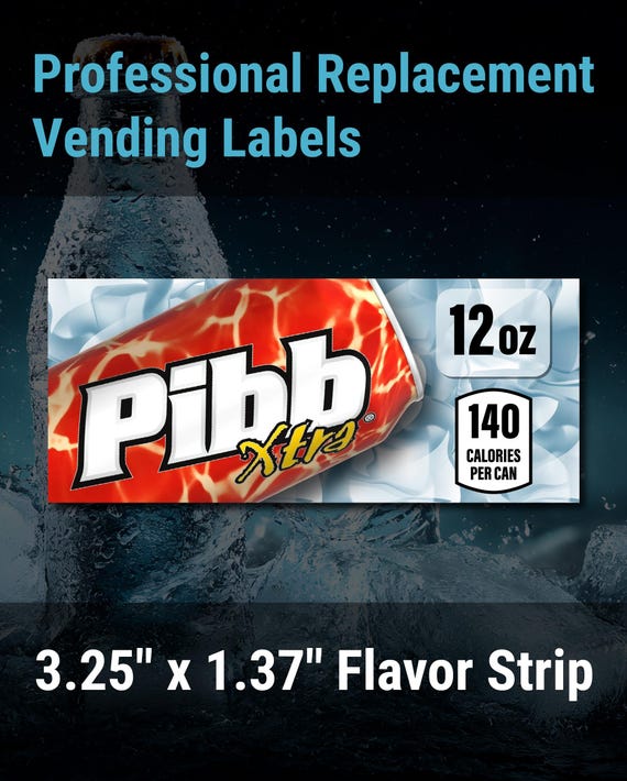Pibb Xtra 12oz, Dixie-narco SA43 Vending Label Insert – 3.25