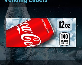 Dixie-narco 12oz Coca Cola Set, SA43 Vending Label Insert – 3.25
