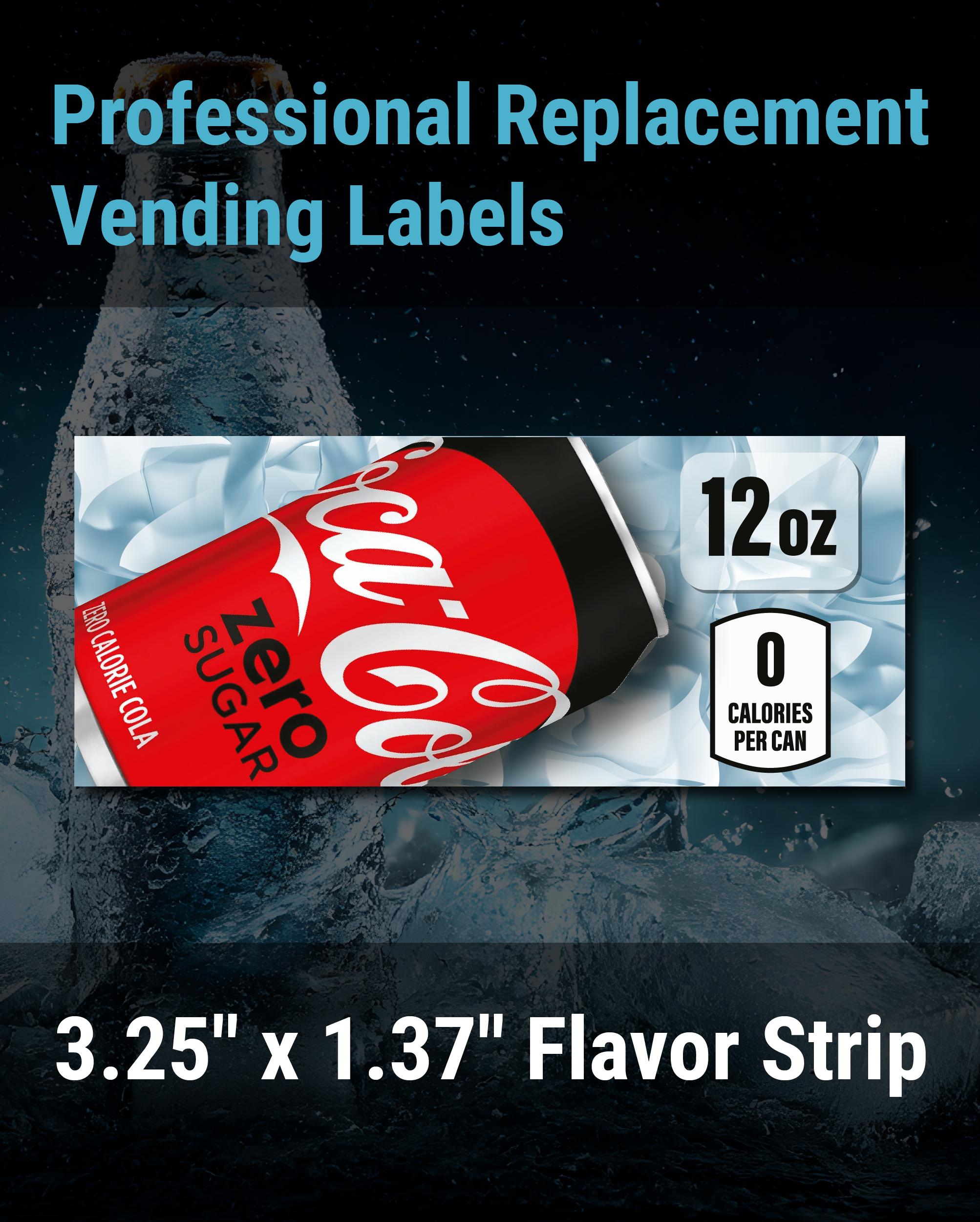 Coca Cola Zero 12oz, Dixie-narco SA43 Vending Label Insert – 3.25