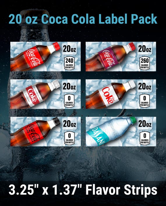 Coca Cola Set 20oz, SA43, Vendo, Dixie-narco Vending Label – Size