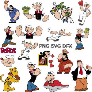 Finding Popeye Svg -Finding Popeye Png - Popeye Dxf - Digital Download Digital Files Digital Bundle Digital print Cartoon Bundle Svg Png Dxf