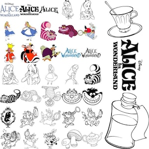 Finding Alice Svg - Alice Png - Alice Dxf - Alice Eps - Pobieranie cyfrowe - Pliki cyfrowe - Pakiet cyfrowy Cartoon Wydruk cyfrowy SvgPng DxfEps