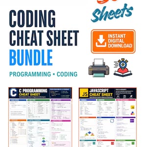 Pacchetto di 30 schede riassuntive di programmazione: poster di riferimento per la programmazione (download digitale)