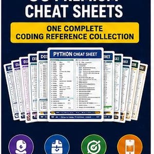 30 Coding Cheat Sheets Bundle: Programming Reference Posters (Digital Download) image 3