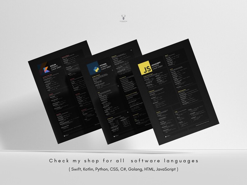 30 Coding Cheat Sheets Bundle: Programming Reference Posters (Digital Download) image 7