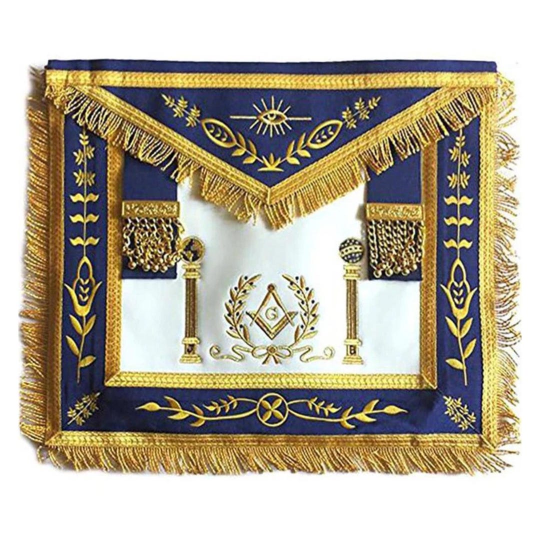 Master Mason Blue Lodge Apron Navy Blue Masonic Apron With Hand ...