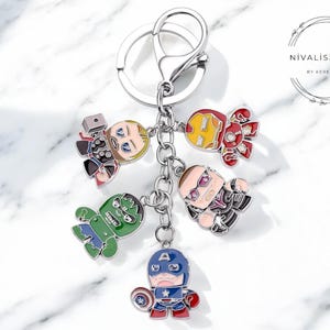 Superhero Keychain Set – Inspired by Iron Hero, Spider Hero, Green Monster & Thunder Hammer – Cool Gift for Comic Fans