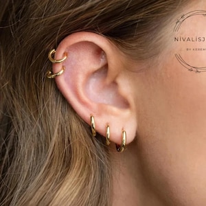 1 Pair Stainless Steel Hoop Earrings for Men & Women – Small 6–20mm Round Ear Cartilage Piercing Jewelry, Unisex Everyday Gift