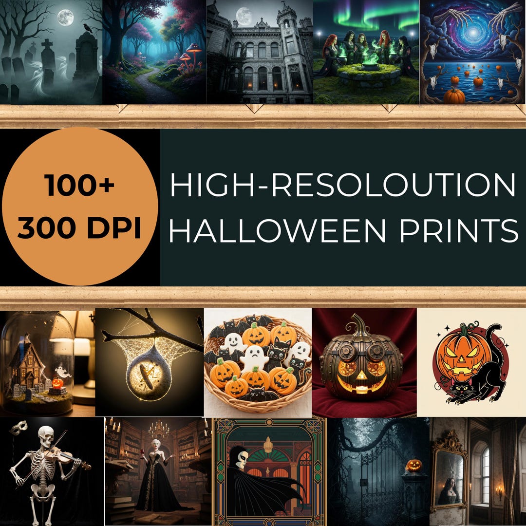 100+ MEGA BUNDLE HALLOWEEN Printable Wall Art | Spooky Season Decor ...