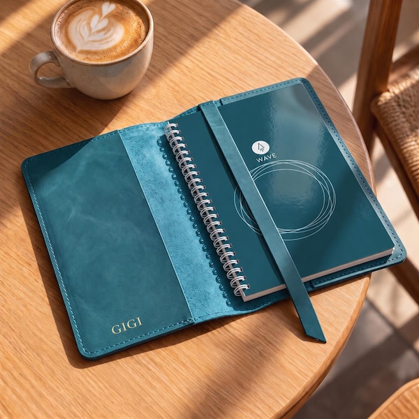 Leather Rocketbook Cover - Executive Letter Size, Rocketbook Reusable Notebook Case, Personalized Genuine Cowhide Rocket Book Cover