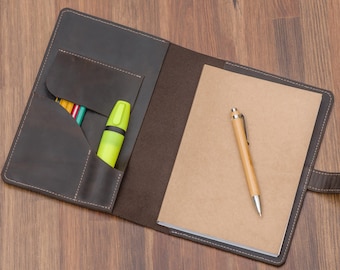Funda de cuero personalizada para libreta, Funda recargable para libreta, Funda de diario personalizada, Funda con bolsillos para libreta, Funda hecha a mano para libreta