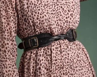 Wide Vegan Leather Waist Belt / Waist Harness Belt  display picture 2