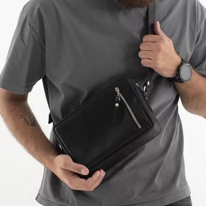 Small leather bag for men, Mens small crossbody bag, Small shoulder bag for men, Personalized leather bag men, Casual leather bags