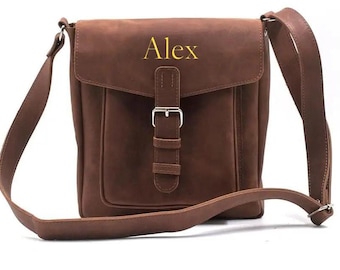 Leather satchel bag for men, Small shoulder bag for men, Small crossbody satchel bag, Handmade leather bag mens, Mens shoulder purse