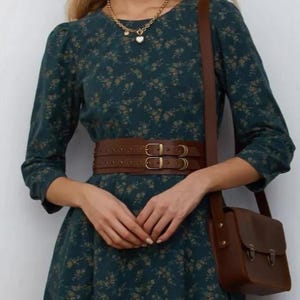 Large ceinture en cuir pour femme, ceinture en cuir, cintre en cuir, ceinture à double boucle, petit sac à bandoulière en cuir, petit sac à main
