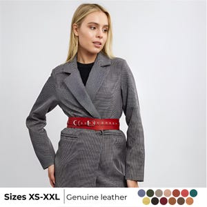 Red leather belt, Womens leather waist belt, Wide waist belt, Brown waist belt, Waist cincher belt, Wide belt for dress, Stylish belts women